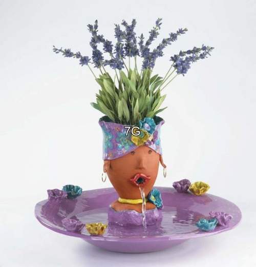 Funny hand painted fountain