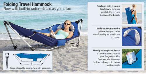 Deluxe Portable Backpack Hammock with Radio