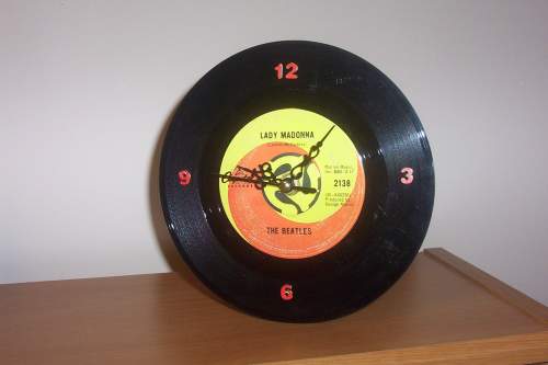 BEATLES Lady Madonna Record CLOCK Desk Clock