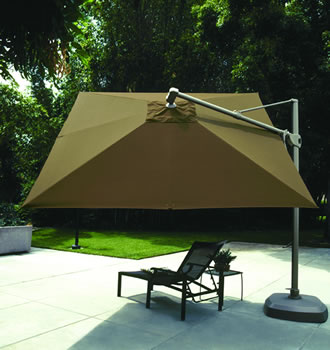 Santorini Cantilever Umbrella, Champagne Linen