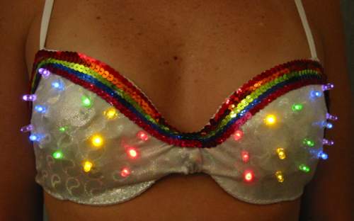 7 lighted bras with LEDs