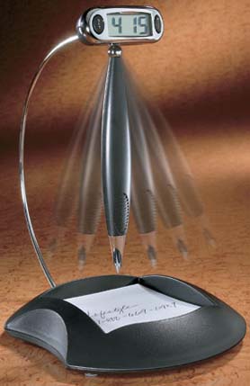 Floating pen and clock