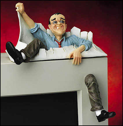 Frustrated Man Computer Monitor Topper