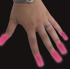 Glow finger nails