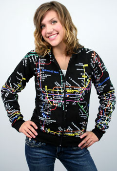 NYC subway map hoodie