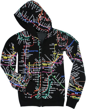 NYC subway map hoodie