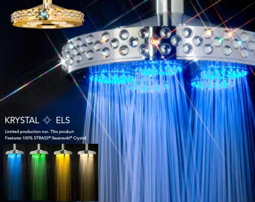 shower with swarovski crystal