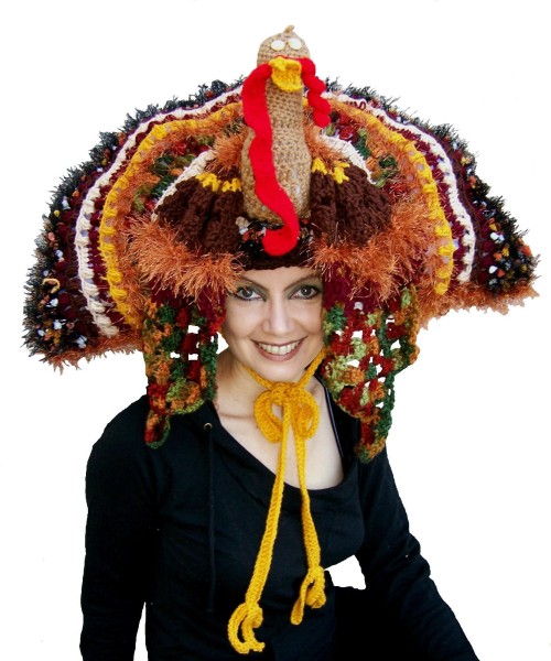 funny turkey. Funny hats. Spider hat
