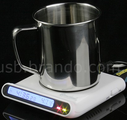USB Cup Warmer with USB Hub and Clock