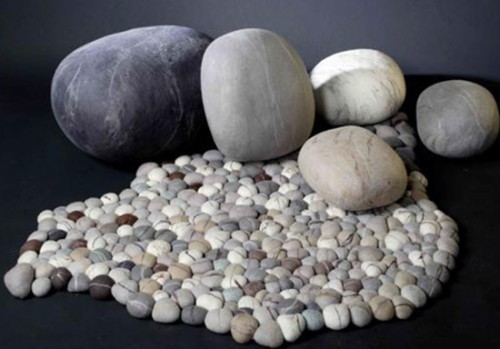 FELT STONE OTTOMANS