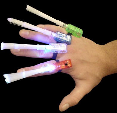 Fiber-Optic Starriness Rainbow Finger Lights