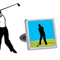 Moving Golfer Cufflink