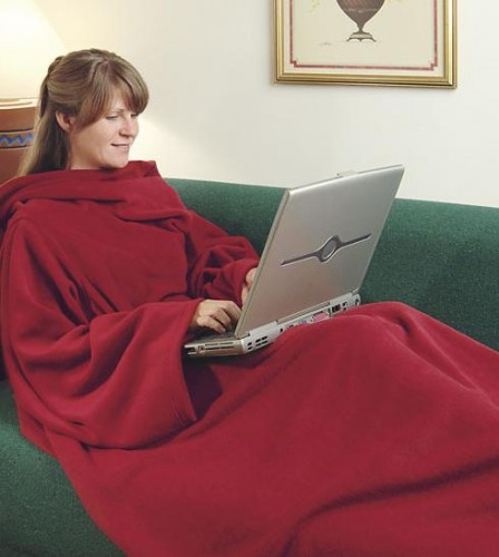 Fleece Throw with Sleeves