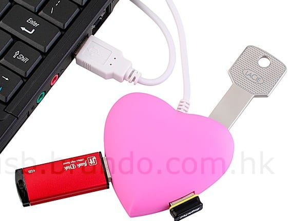 USB Heart 4-Port Hub