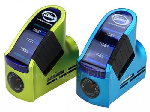 USB Hub And Card Reader Combo With Thermometer