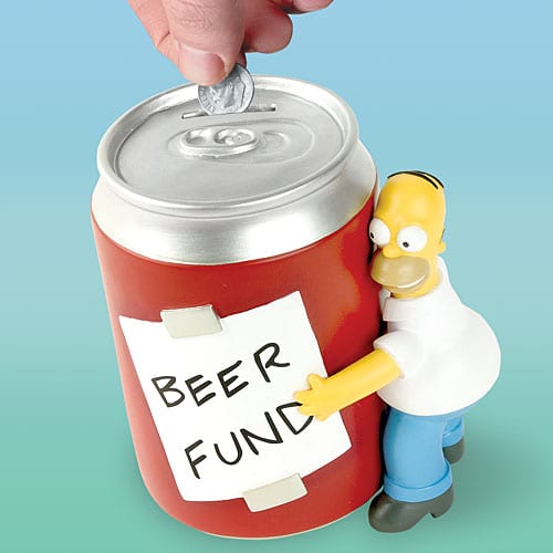 Homer Simpson's beer can coin bank