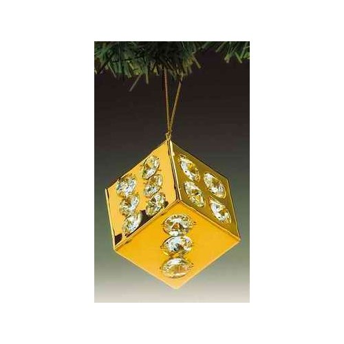 Dice 24k Gold Plated Swarovski Crystal Ornament