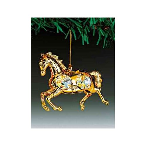 Horse 24K Gold Plated Swarovski Crystal Ornament