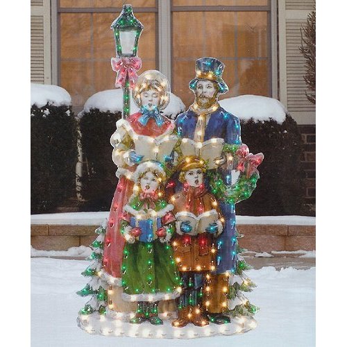 Christmas Caroler Family By Lamp Christmas Caroler Family By Lamp