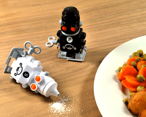 Salt & Pepper Wind Up Robots