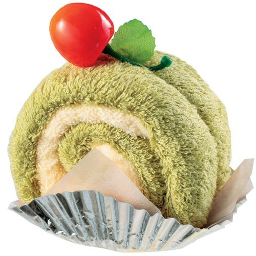Green Tea Cut Roll Towel Cake with Magnet