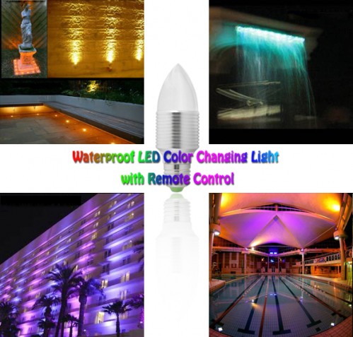 Waterproof LED Color Light Bulb with Wireless Remote