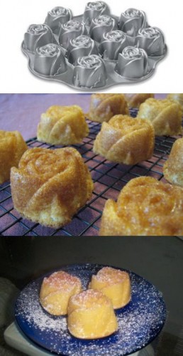 Nordic Ware Cast Aluminum Sweetheart Rose Muffin Pan