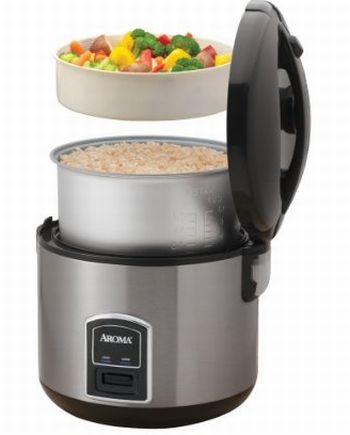Aroma ARC-900SB Cool-Touch 10-Cup Stainless-Steel Rice Cooker and Food Steamer