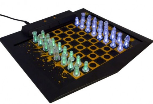 Lighted LED Chess and Checker Set