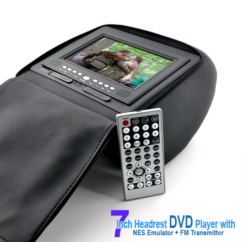 7 Inch Headrest DVD Player with Emulator + FM Transmitter