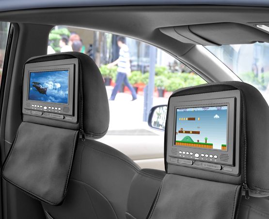 7 Inch Headrest DVD Player with Emulator + FM Transmitter