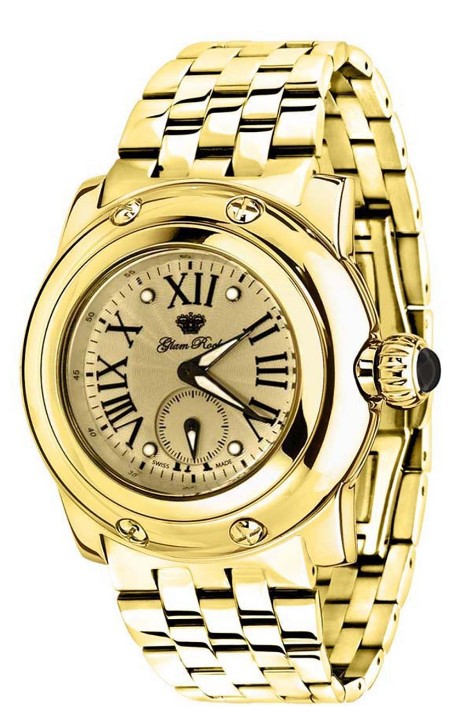Glam Rock Women's GR40033 Palm Beach Collection Gold Ion-Plated Stainless Steel Watch