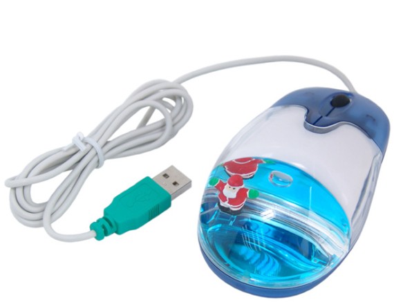 USB Optical Liquid Mouse - Santa Claus