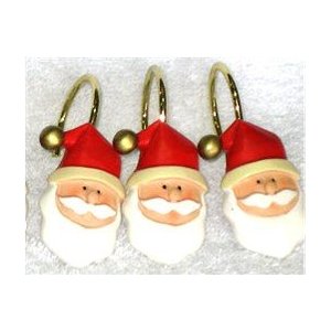 Santa Claus Christmas - Shower Curtain Hooks Santa Claus Christmas - Shower Curtain Hooks