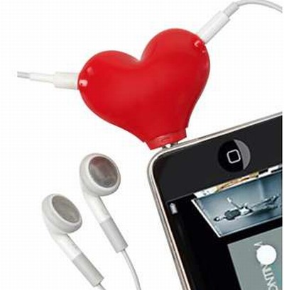 Tunes For Two Heart Headphone Splitter