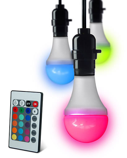 Remote Control Colour Changing LED Bulb - Screw Cap