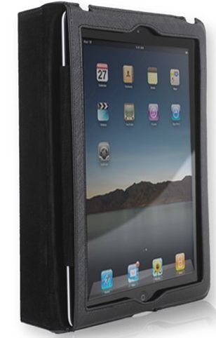 CaseCrown Synthetic Leather Horizontal Flip Stand Case (Black) for the Apple iPad 2