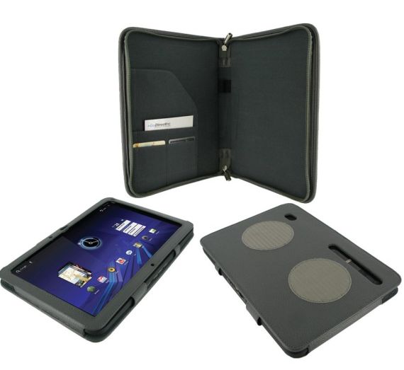 rooCASE Executive Portfolio (Black) Leather Case Cover