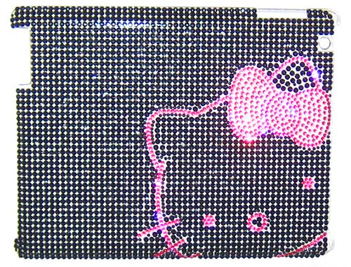 Black and pink Diamond Hard case for apple ipad2