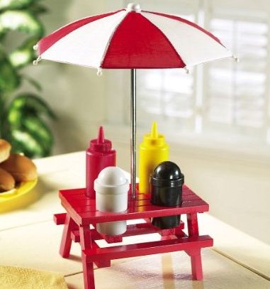Mini Picnic Table Condiment Set