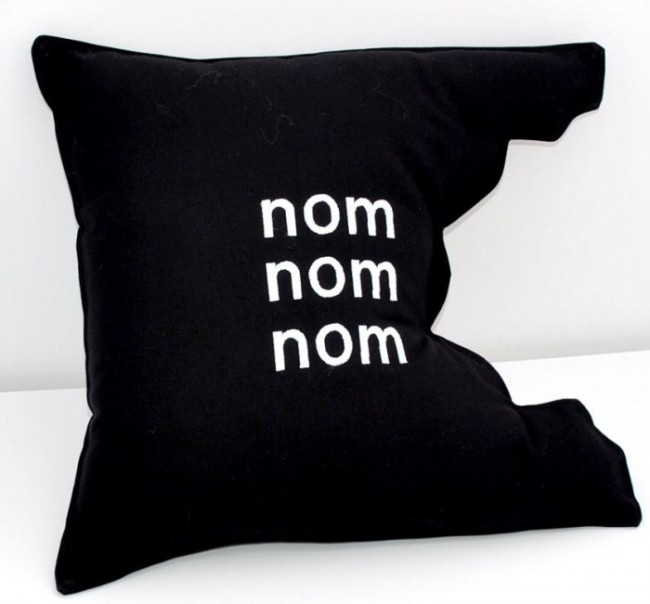 Nom Black Pillow