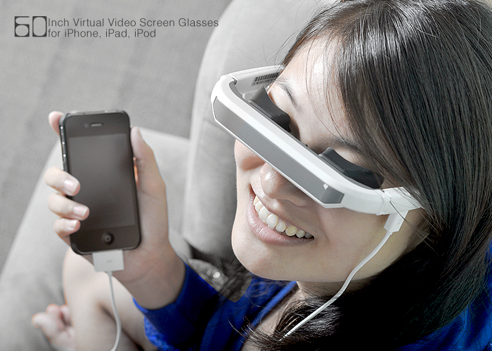 Virtual Video Screen Glasses for iPhone, iPad, iPod
