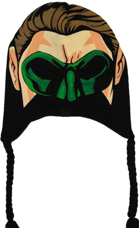 Green Lantern DC Comics Face Mask Adult Pilot Laplander Hat