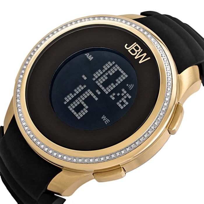 JBW Men's J6247B "DMC-12" Chronograph Brushed Gold Digital Diamond Watch