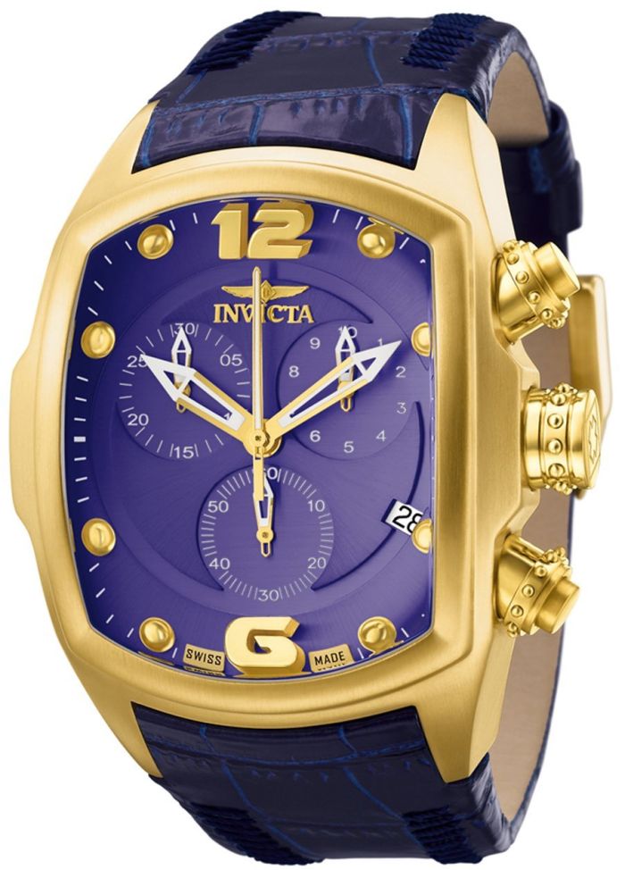 Invicta Men's 6733 Lupah Collection Chronograph Blue Leather Watch