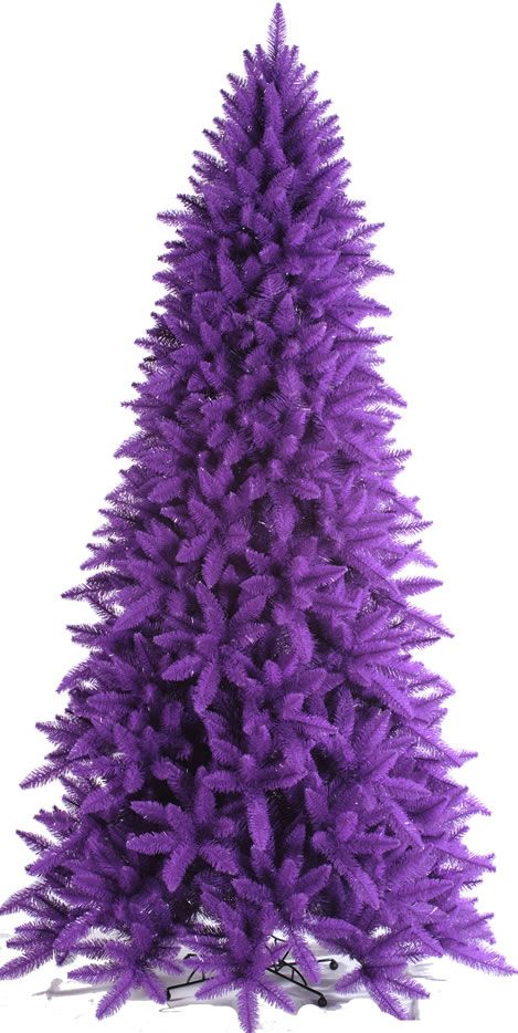 Purple and Clear Lights Christmas Tree