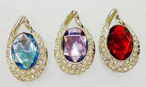 Crystal Pendant-Water Drops Style 8GB USB Flash Drive with Necklace(Red)
