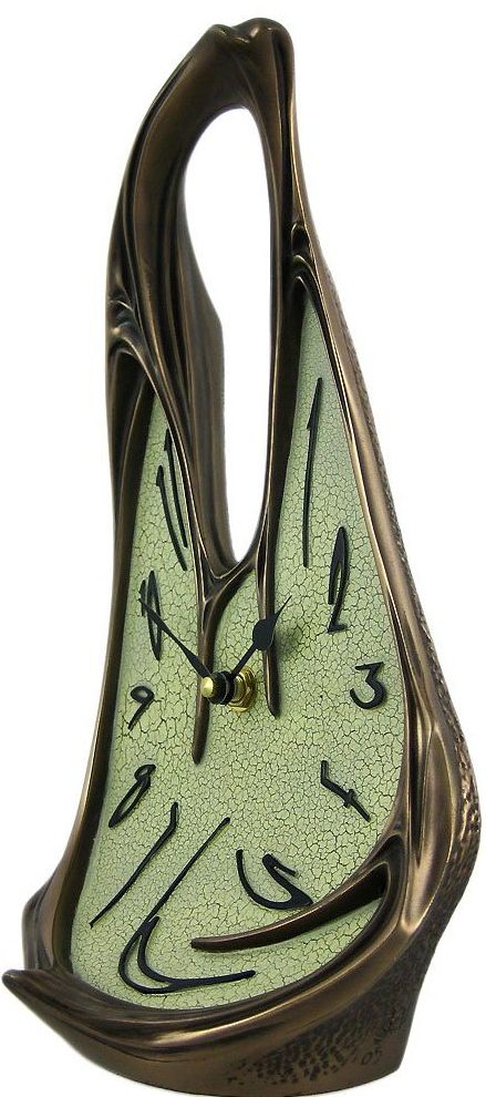 Cool Bronze Finish Melted Desk Clock Table Mantel Dali