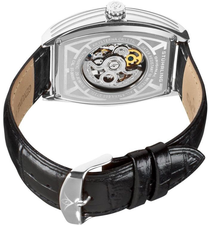 Stuhrling Original Men's 182C3.33152 Classic Millenia Master Automatic Skeleton Silvertone Watch Set