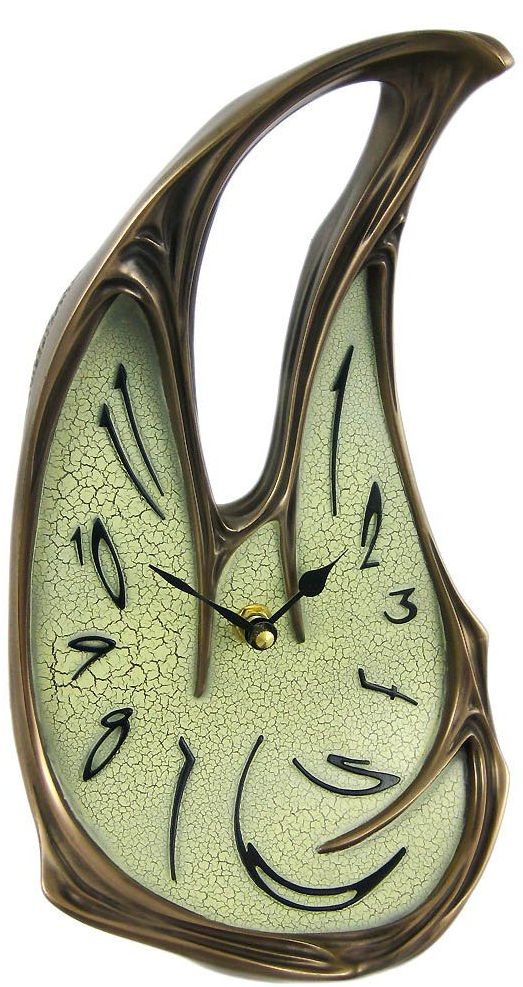 Cool Bronze Finish Melted Desk Clock Table Mantel Dali